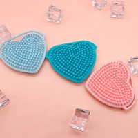 heart shape silicone face brush reusable beauty cleaning for skin soft facial hanging on soap brush